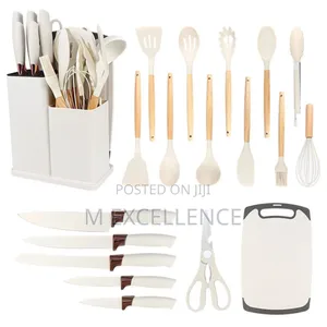 19 Set Sillicone Laddle Spoons and Knives
