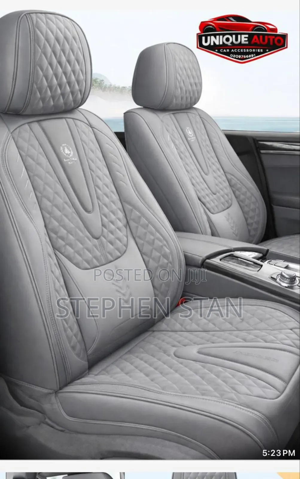 All Grey Foreign High Quality Leather Car Seat Cover