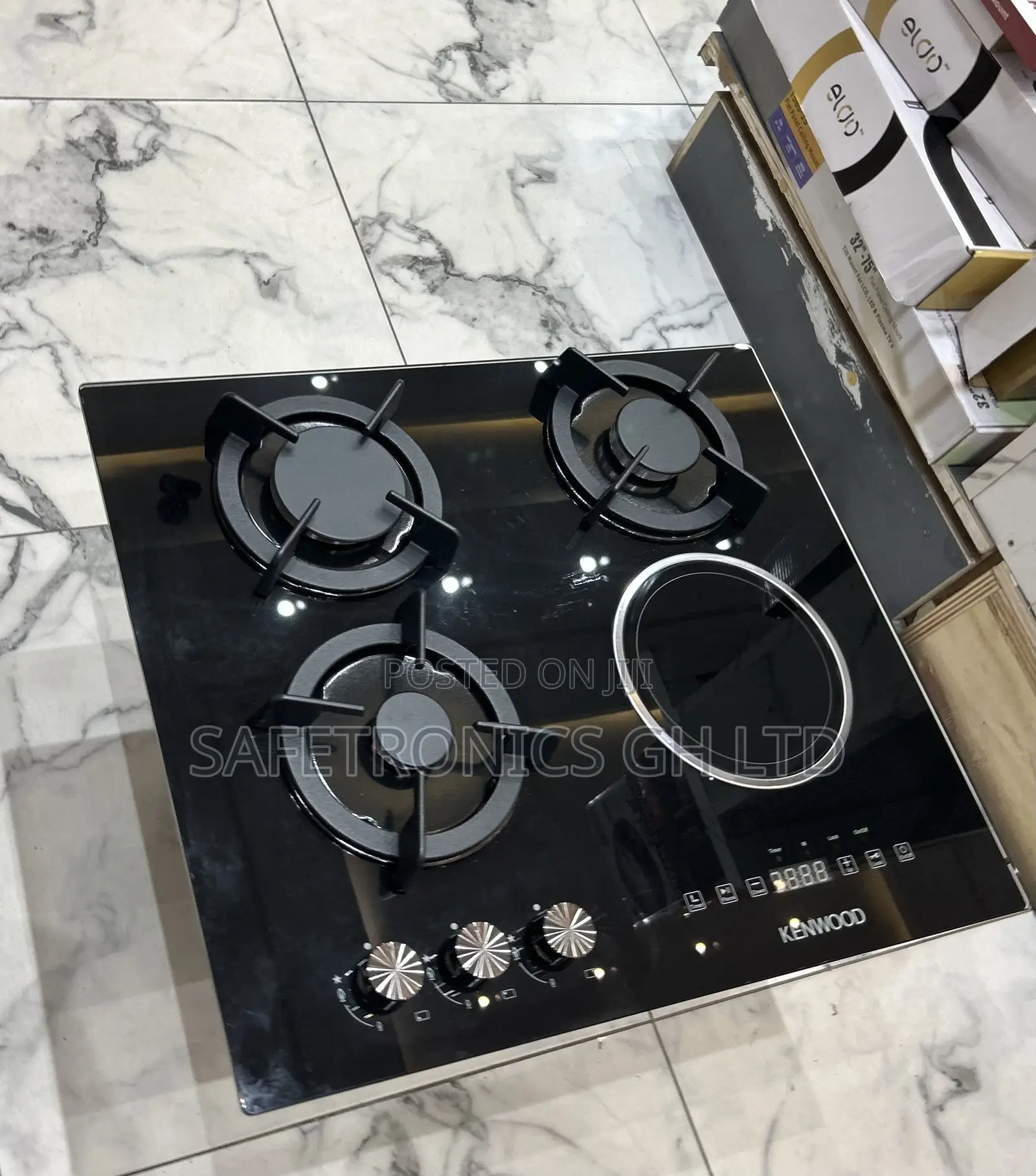Affordable Lastest Black in-Built Kenwood 60cm 3 Gas 1 Electric Hob
