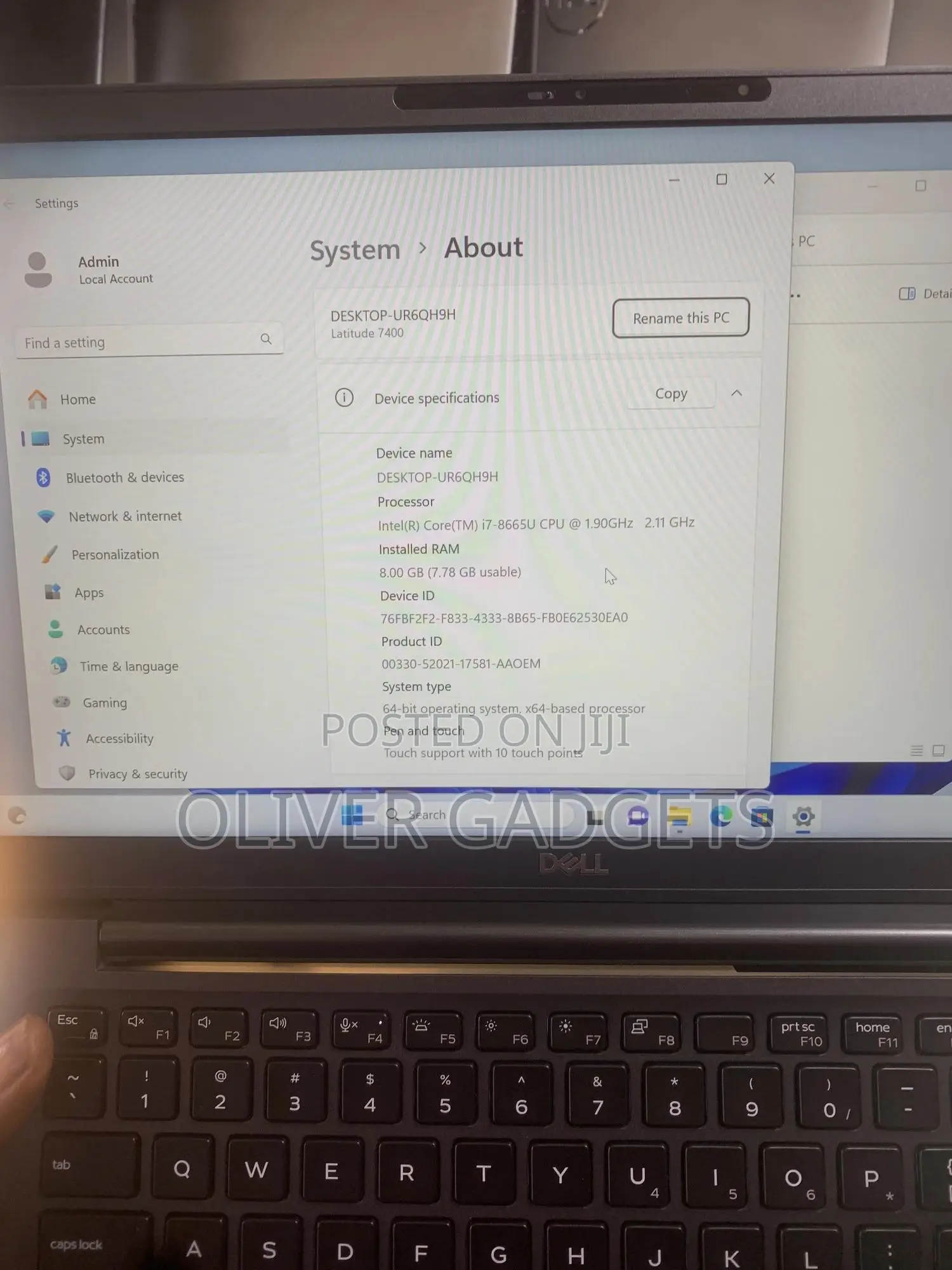 Laptop Dell Latitude 7400 8GB Intel Core i7 SSD 256GB