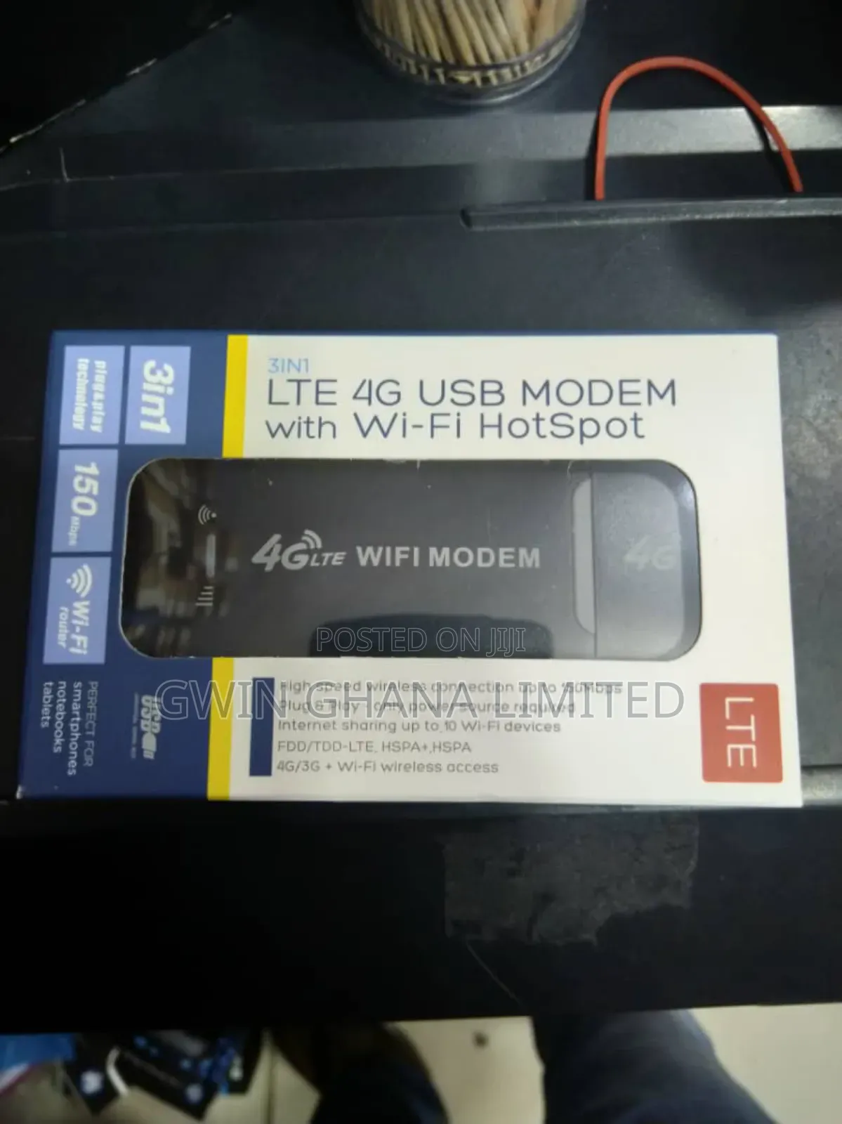 4g Lte Sim Wifi Modem. Powers on by Laptop, Power Bank,