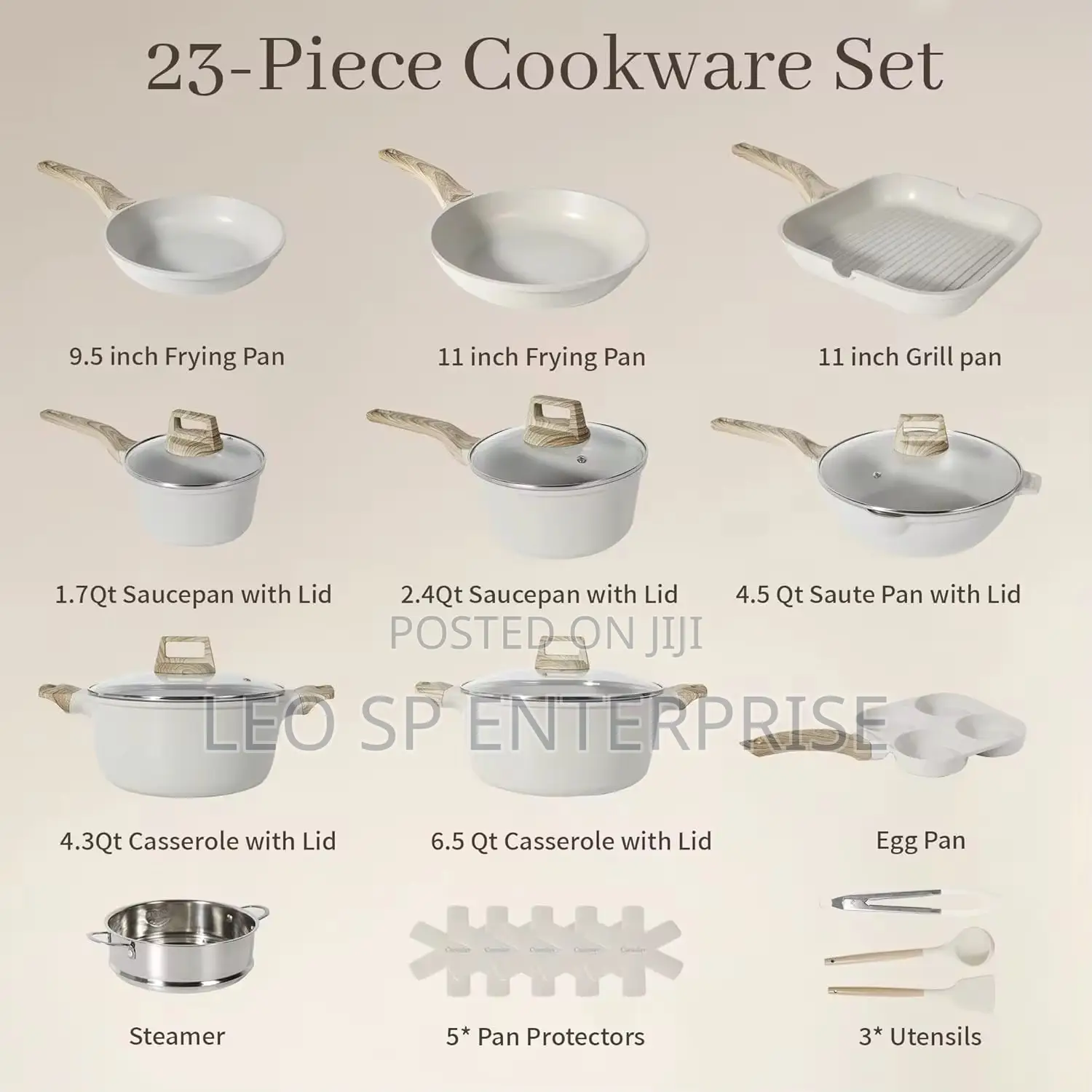 23 Pieces Cookware Set