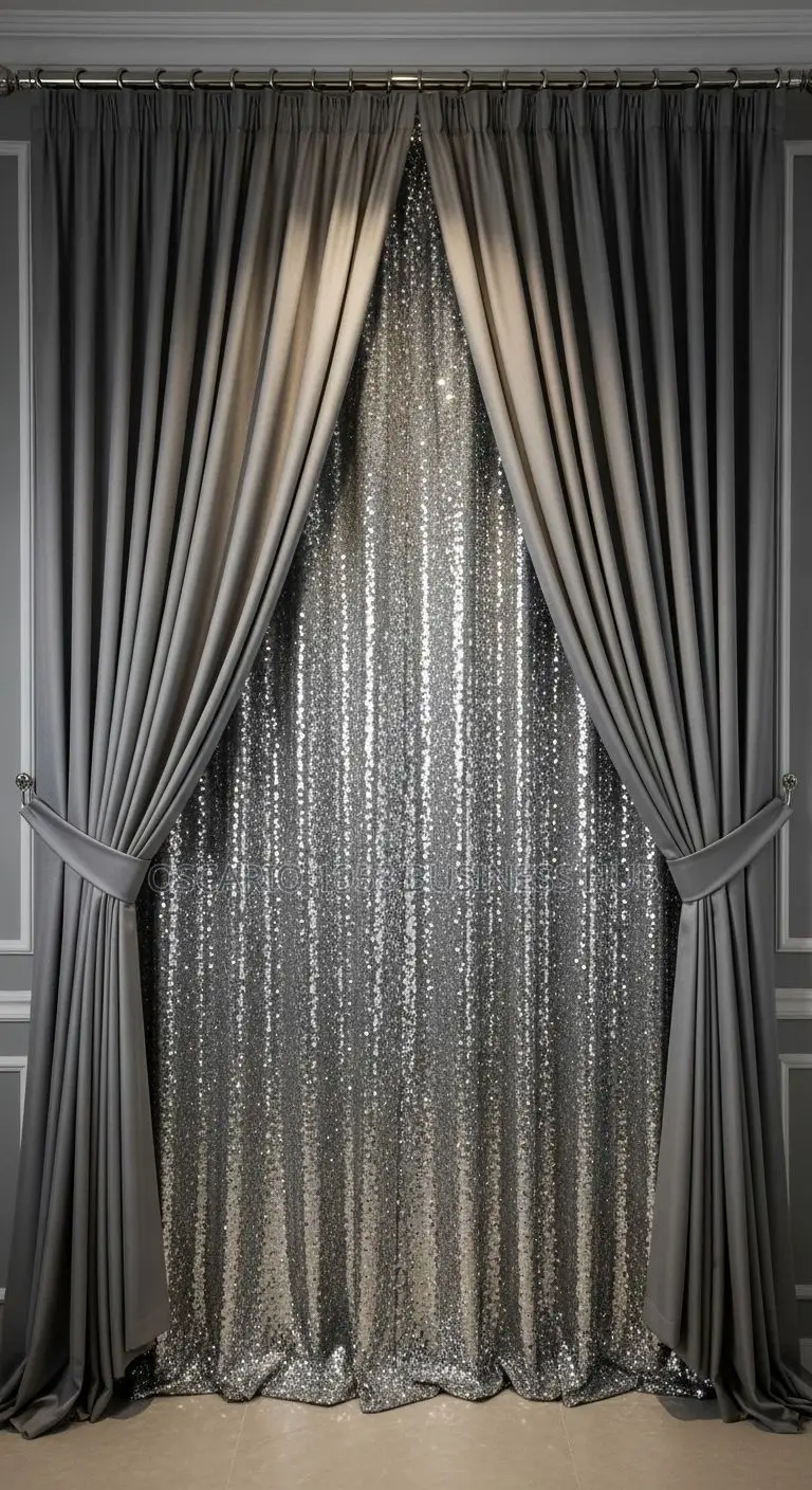 Chic Crest Modern Custom Design Window Curtain
