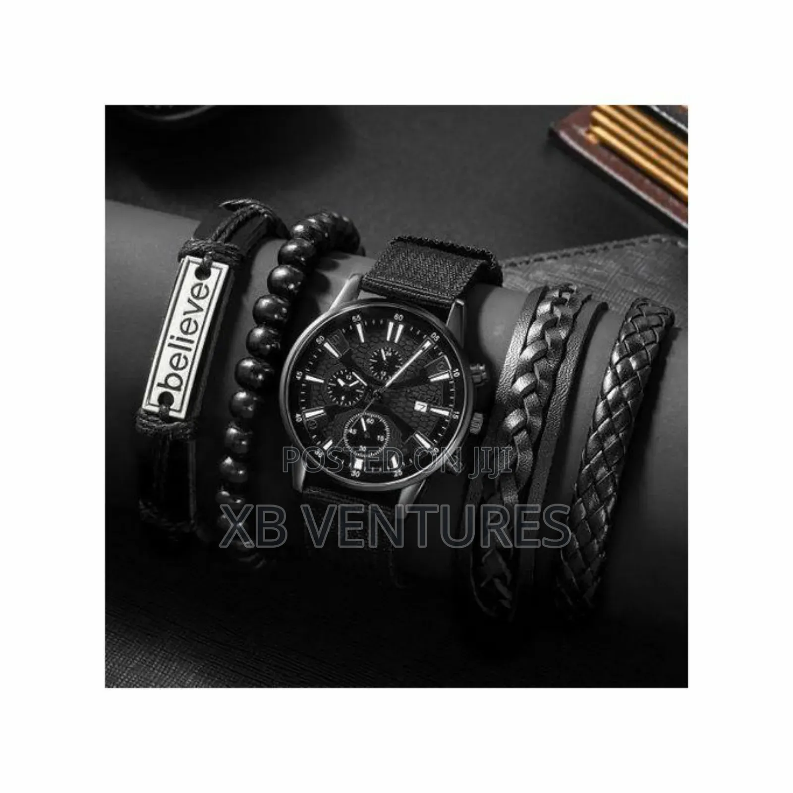 Men's Quartz Watch Bracelets Set