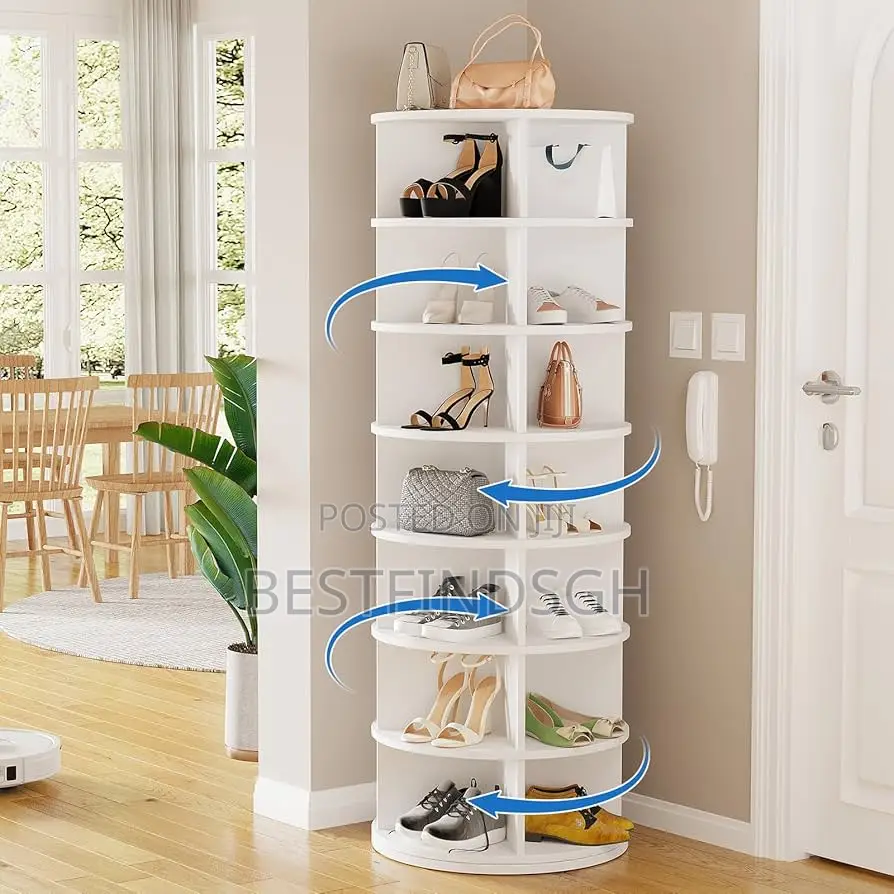 7-Tier 360° Rotating Shoe and Bag Rack