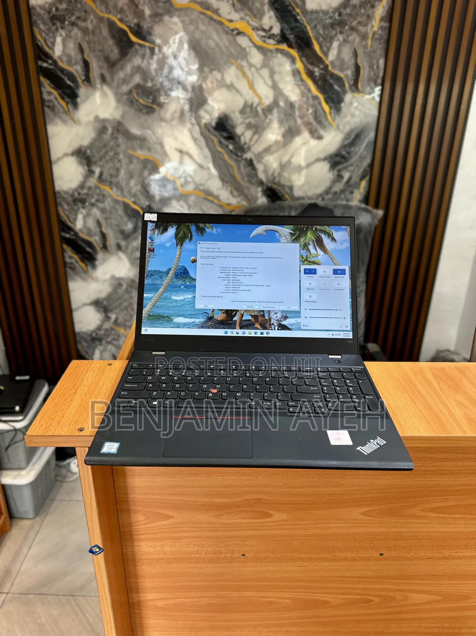Laptop Lenovo ThinkPad T580 8GB Intel Core i5 SSD 256GB