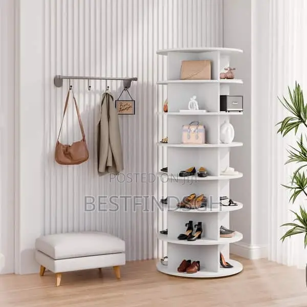 7-Tier 360° Rotating Shoe and Bag Rack