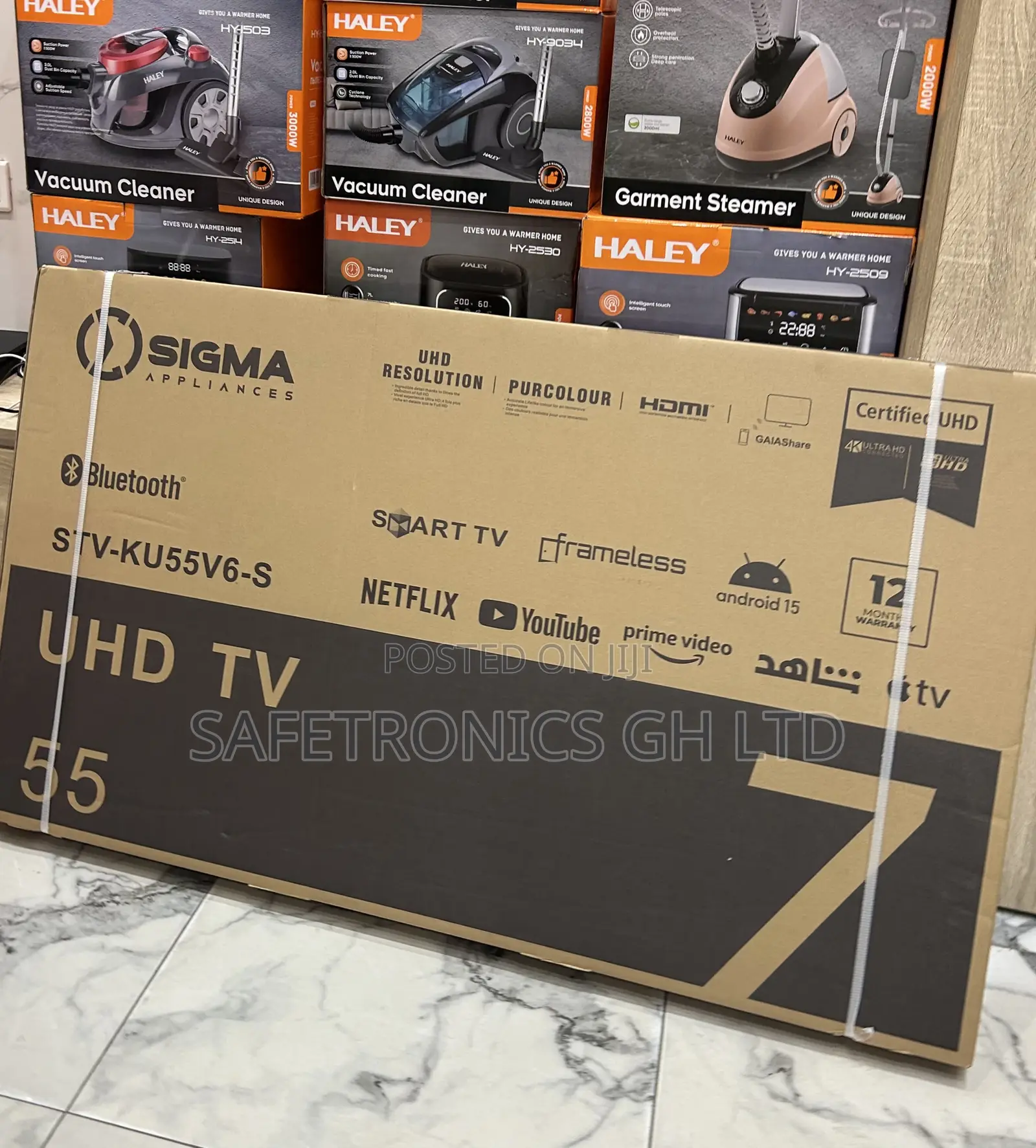 Exclusive 55 Inch Sigma Smart Uhd Led Android Frameless Tv