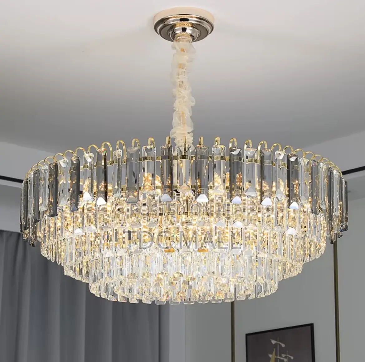 Luxury Crystal Chandelier - Black Gold Color