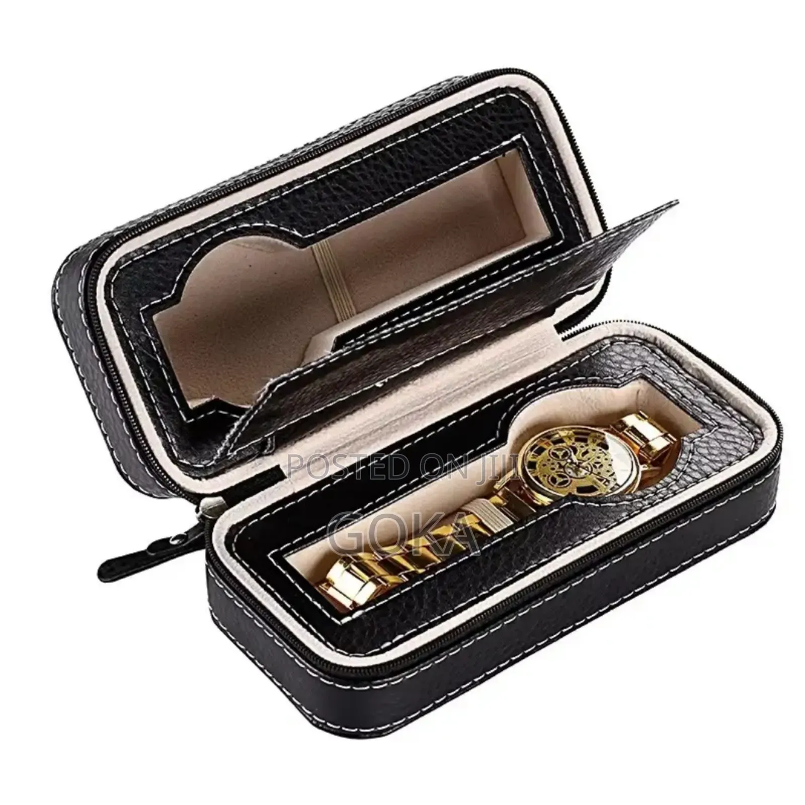 Zipper 2 Slot Travel Watch Case Protector