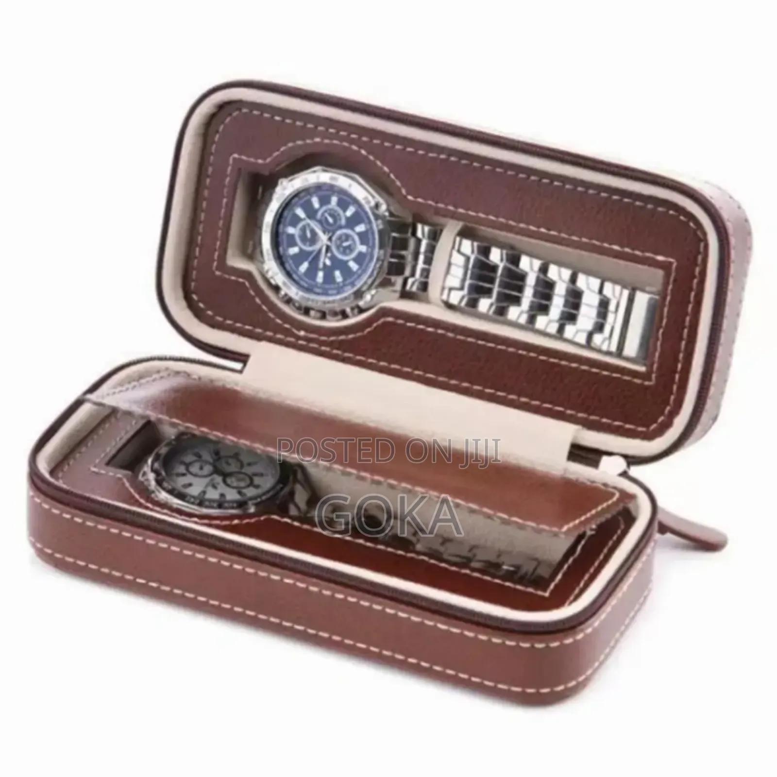 Zipper 2 Slot Travel Watch Case Protector