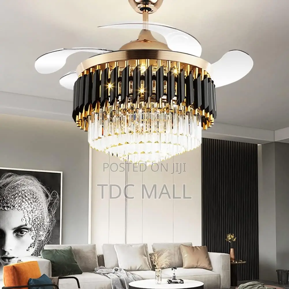 Luxury Crystal Fanlight With Bluetooth + Remote Control