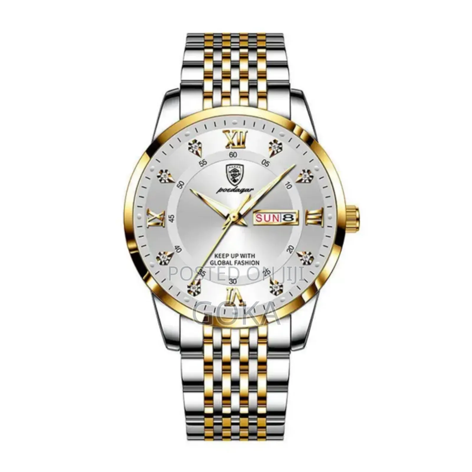 Poedagar Luxury Stain0less Steel Waterproof Luminous Quartz Watch