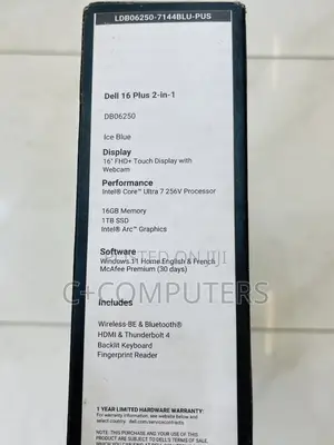 New Laptop Dell Plus 16 16GB Intel Core Ultra 7 SSD 1T