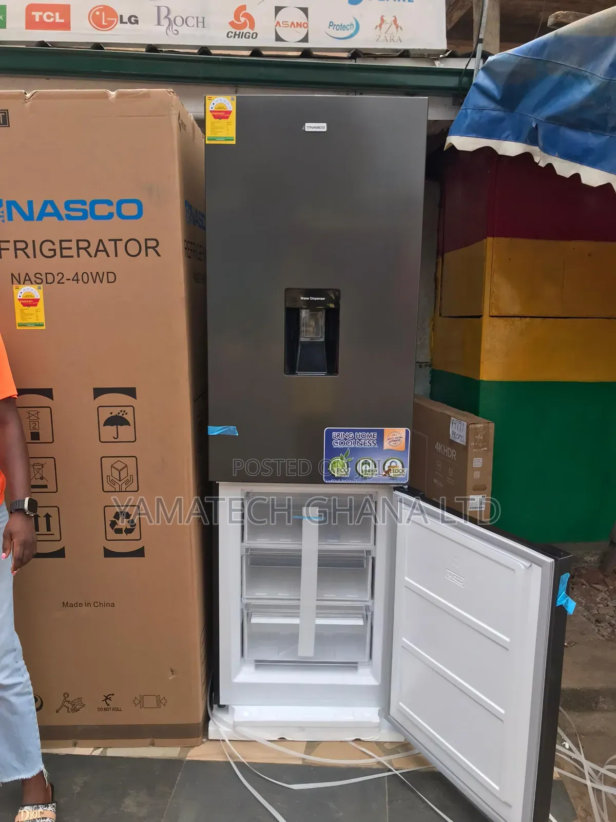 Large Capacity Nasco 309 Litre Double Door Fridge With Dispenser