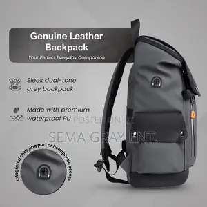 Waterproof Leather Urban Backpack - Men Women