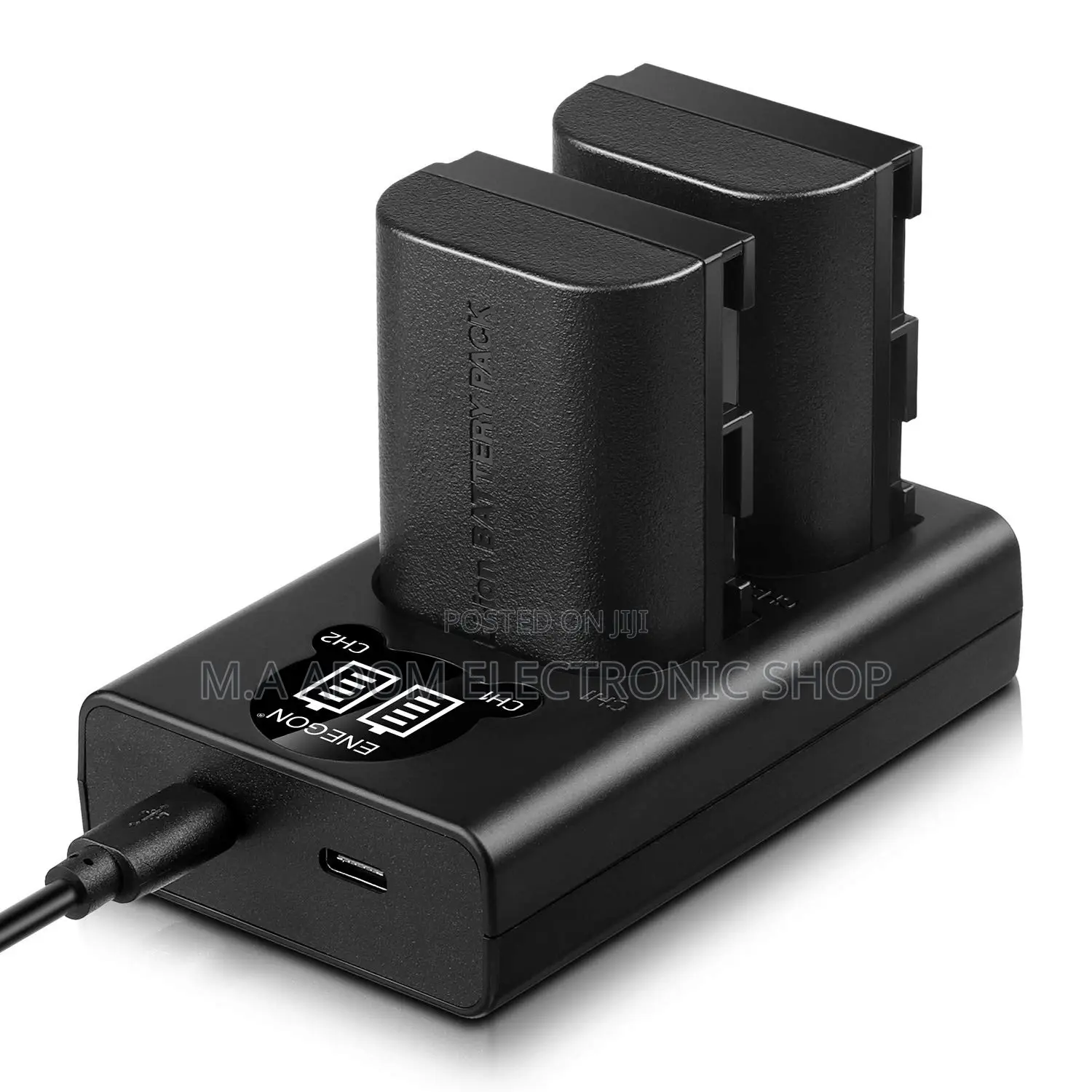 2 in 1 Lp E6 Battery Charger With Two Battery