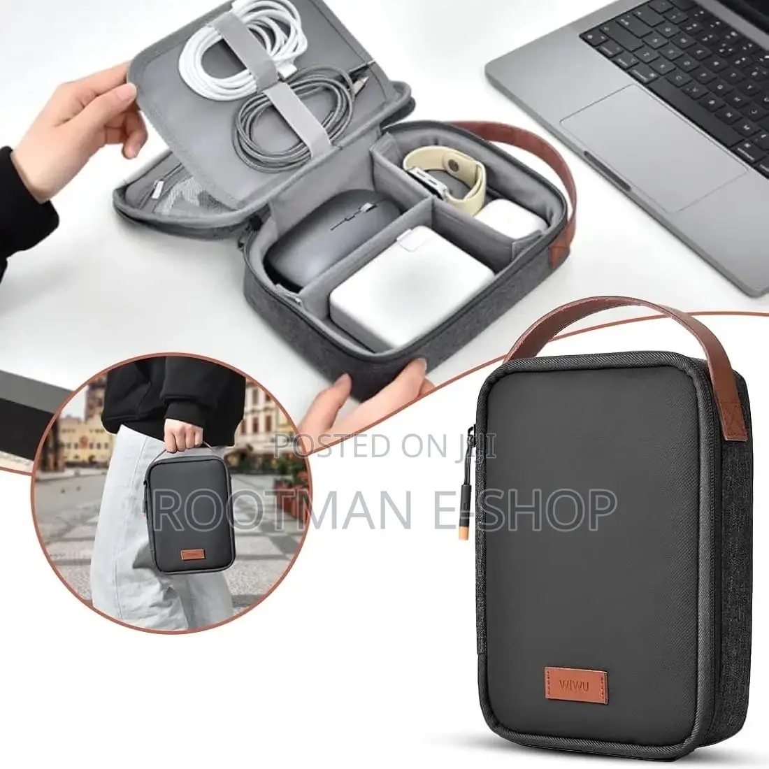 Wiwu Electronics Organizer, Waterproof Travel Cable Organizer Bag