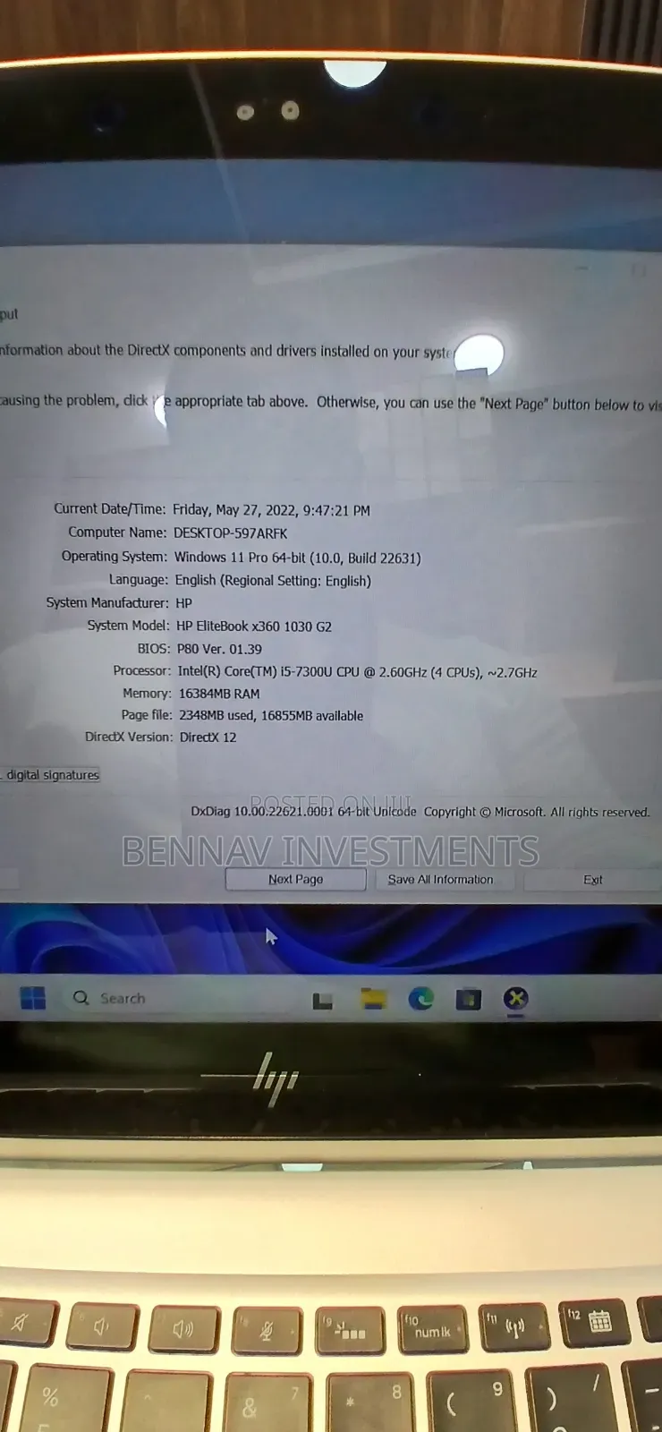 Laptop HP EliteBook x360 1030 G2 16GB Intel Core i5 SSD 256GB