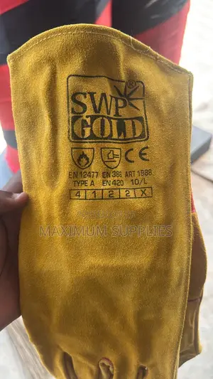 Swp Gold Premium Split Leather Mig Gauntlets Welding Gloves