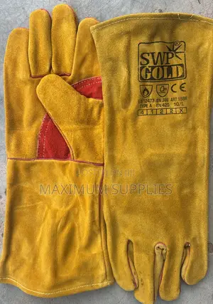 Swp Gold Premium Split Leather Mig Gauntlets Welding Gloves