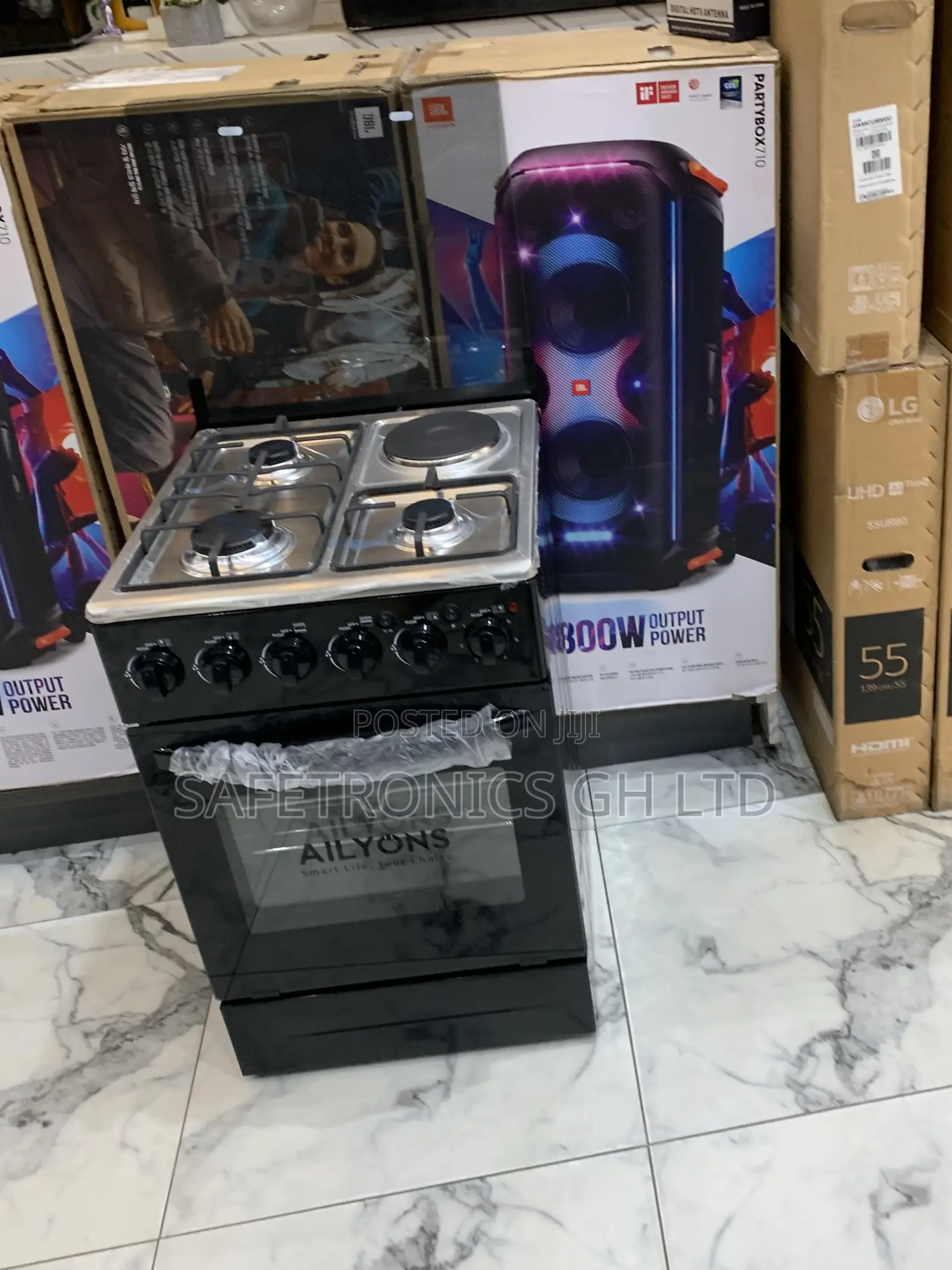 Available Sealed Ailyons 50x50 1 Electric 3 Gas Cooker