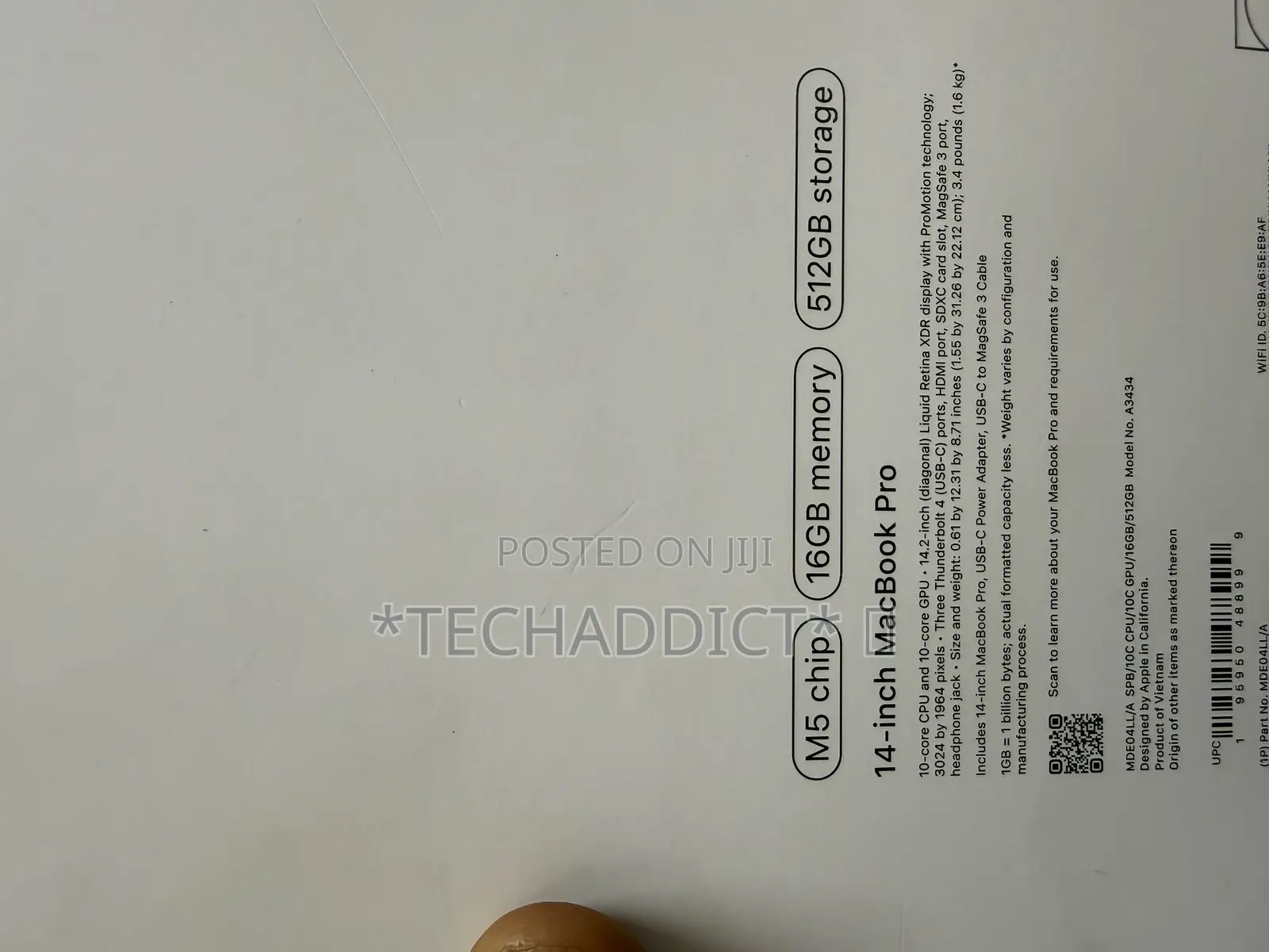 New Laptop Apple Macbook Pro 2025 M5 14-inch 16GB Apple M5 SSD 512GB