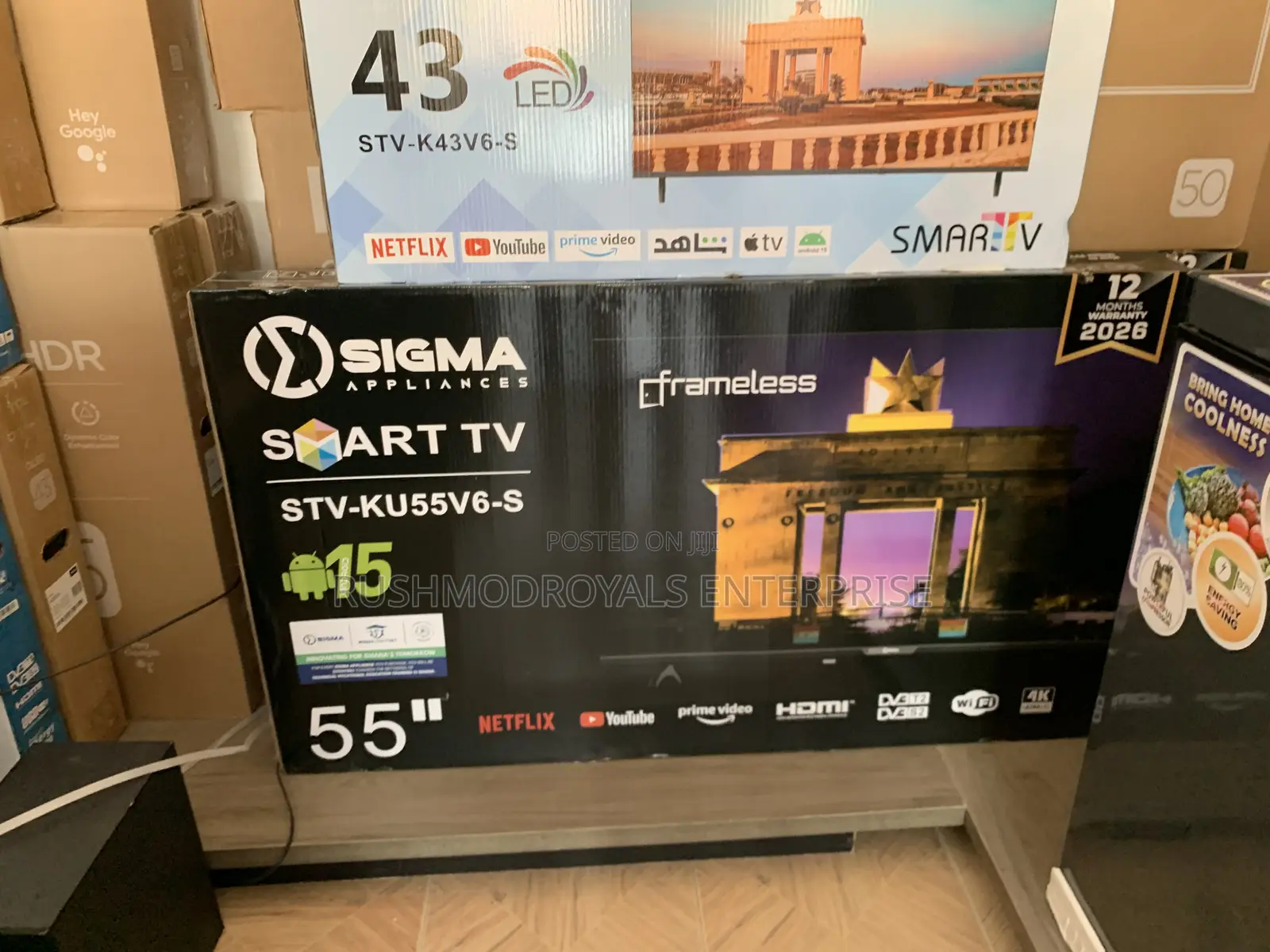 Sigma 55-Inch Uhd Smart Android Tv (Sig-Ku55v6-S) - Borderless Design