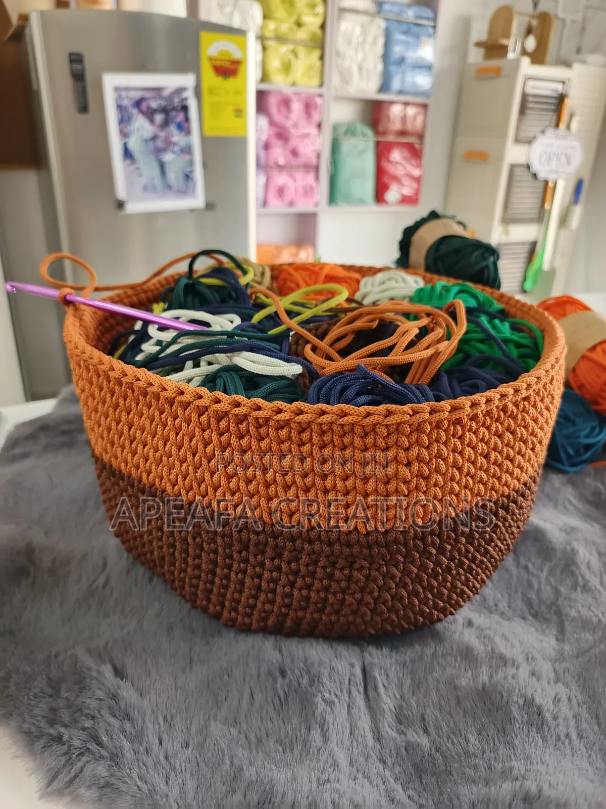 Crochet Handmade Cord Basket