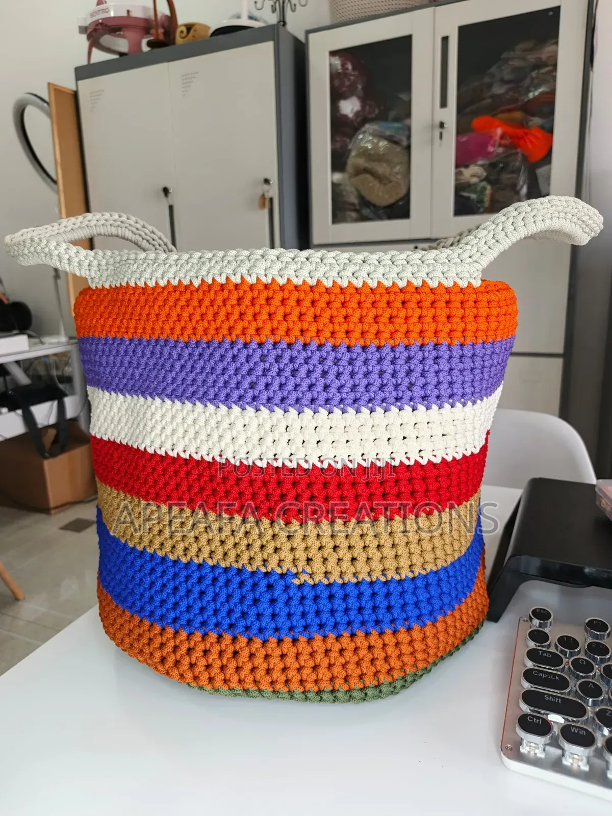 Crochet Polyester Cord Basket