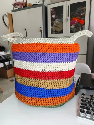 Crochet Polyester Cord Basket