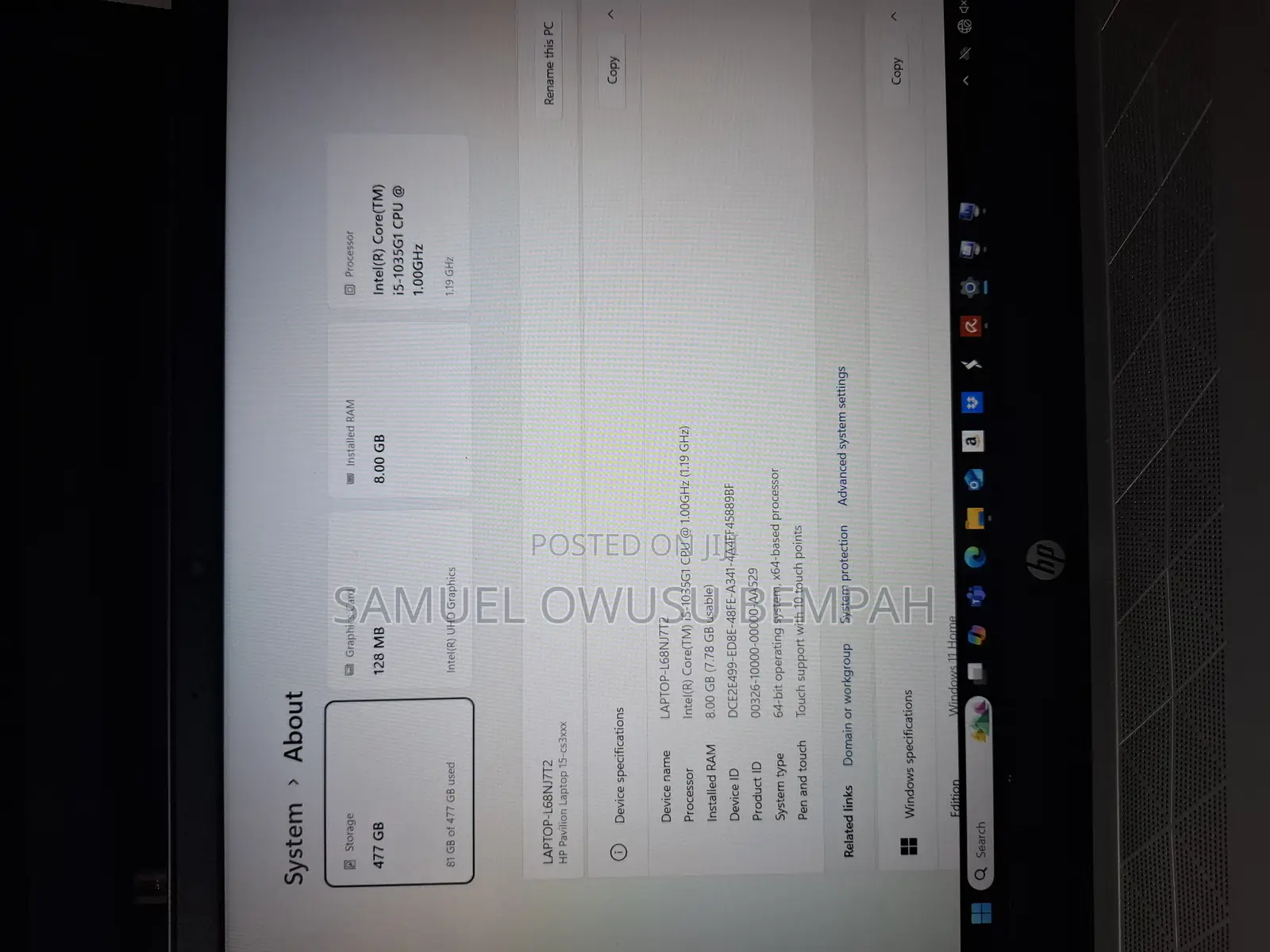 Laptop HP Pavilion 15 8GB Intel Core i5 SSD 500GB