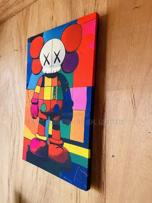 Real Cloth Canvas Multi Colourful Kaws Single Wall Frame Canvas