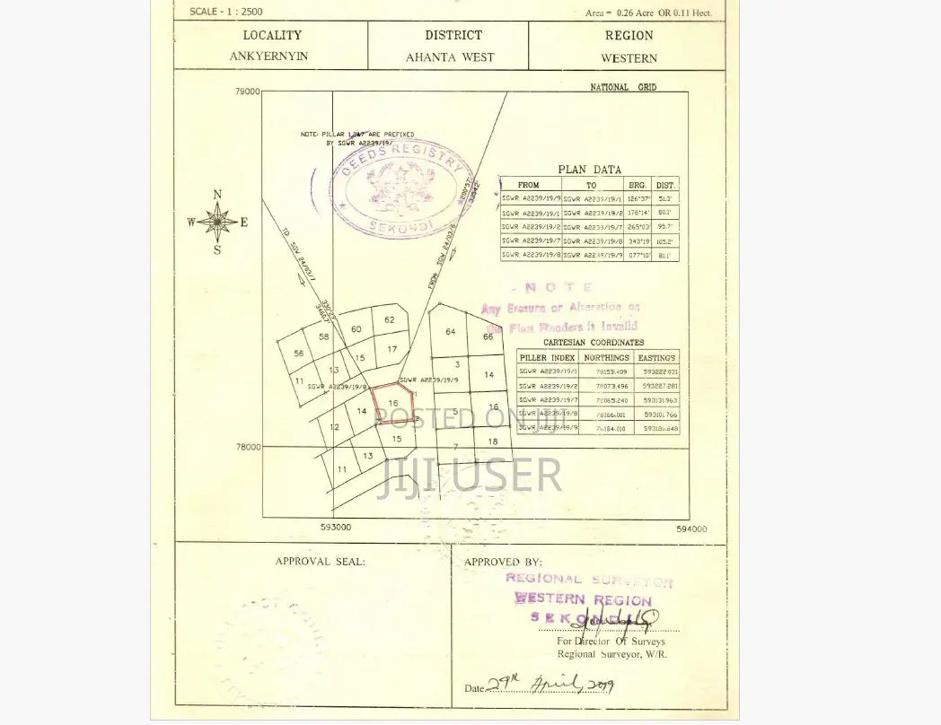 A Registered Plot of Land for Sale Around Beahu, Ahanta West, Takoradi