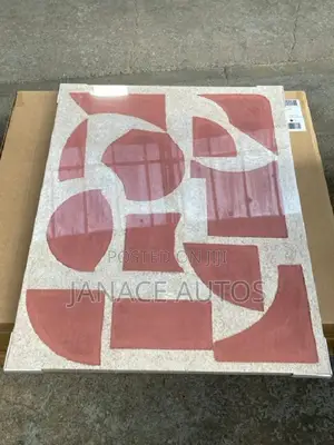 Abstract Printed Canvas in Brown With Hand Touch - Size 80 X 100