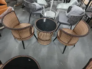 2 Seater Woven Rattan Patio Dining Set Set,(Xxz -52-61. 1+2)
