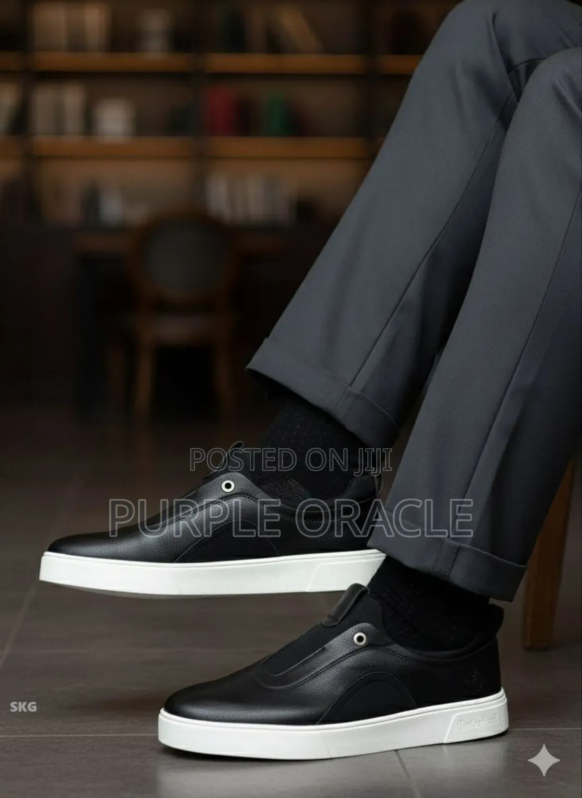 Breathable Black Executive Slip-on Sneakers