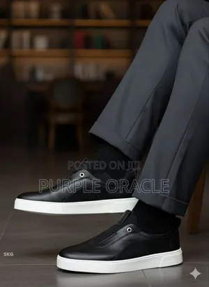 Breathable Black Executive Slip-on Sneakers