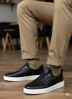 Breathable Black Executive Slip-on Sneakers