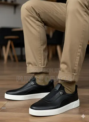 Breathable Black Executive Slip-on Sneakers