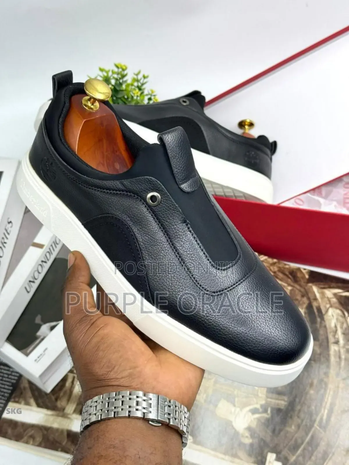 Breathable Black Executive Slip-on Sneakers