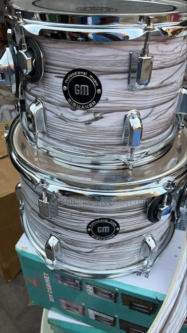 Gigmaker 5pcs Complete Drum Set - 2 Cymbals [White]