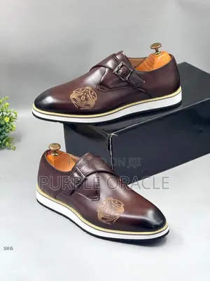Paris Brown Leather Monk Strap Shoes Loafers