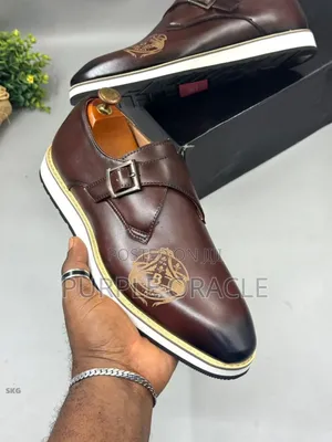 Paris Brown Leather Monk Strap Shoes Loafers