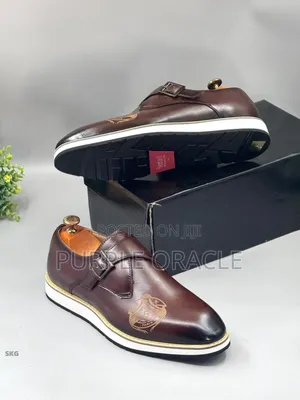 Paris Brown Leather Monk Strap Shoes Loafers