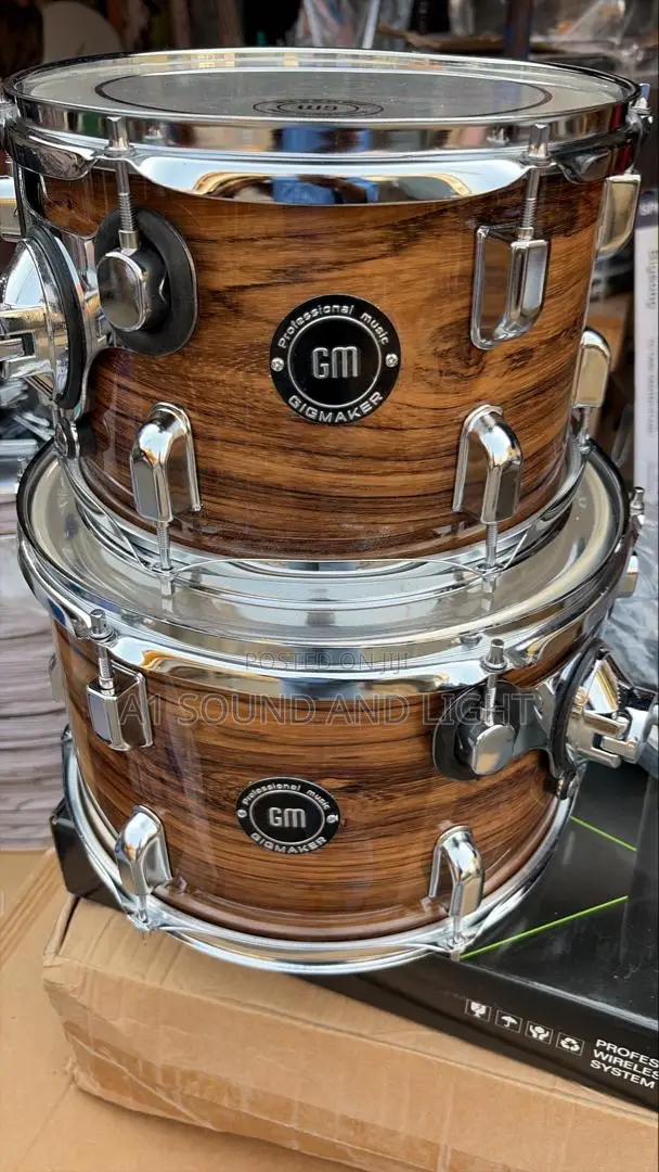 Gigmaker 5pcs Complete Drum Set - 2 Cymbals [Brown]