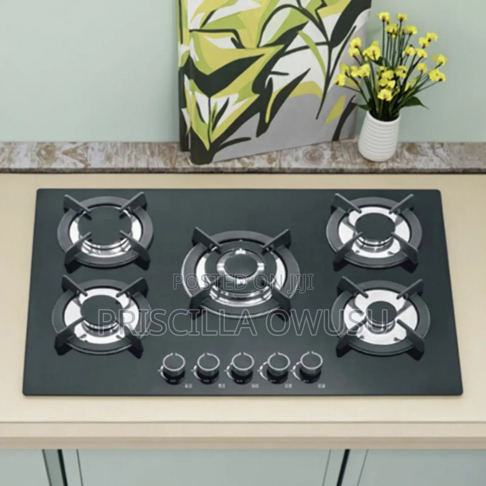 5 Burner Glass Inbuilt Gas Cooker