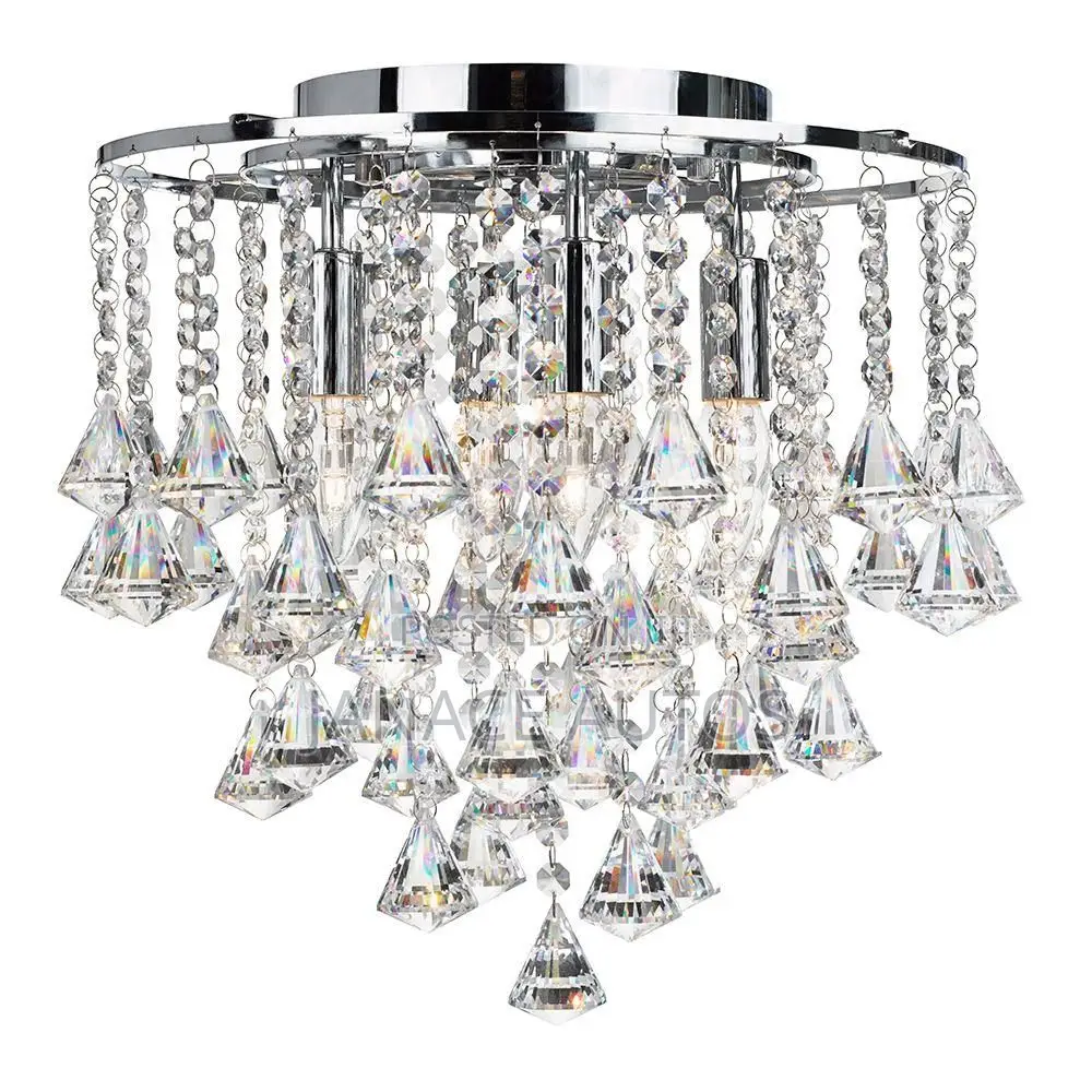 Searchlight Dorchester 4 Light Crystal Flush Ceiling Light