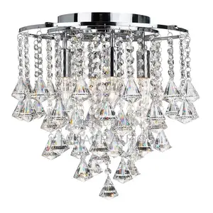 Searchlight Dorchester 4 Light Crystal Flush Ceiling Light