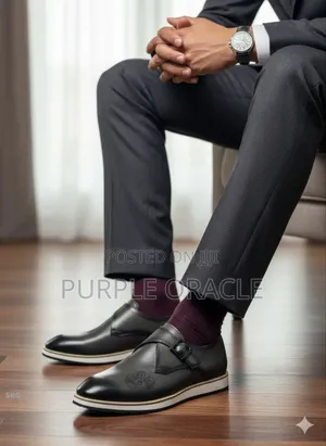 Black Leather Berluti Single  Monk Straps Shoes